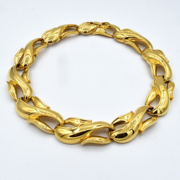 Vintage Givenchy Chunky Necklace Gold Tone - Picture 7 of 7